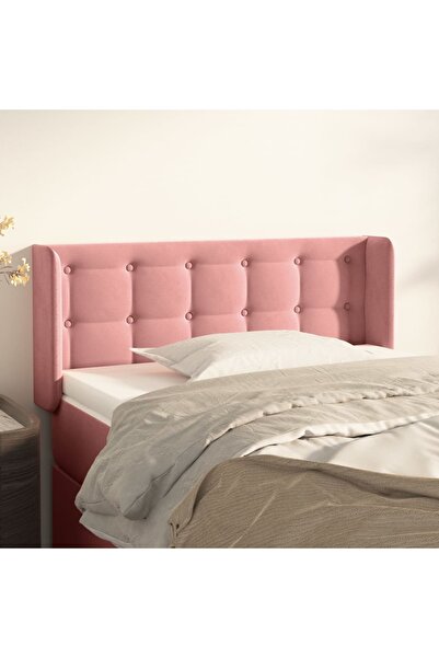 Concept Tăblie de pat cu aripioare roz 103x16x78/88 cm catifea