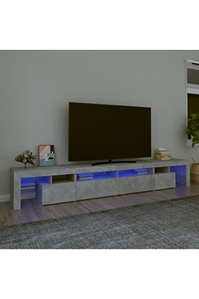 Concept Comodă TV cu lumini LED, gri beton, 260x36,5x40cm