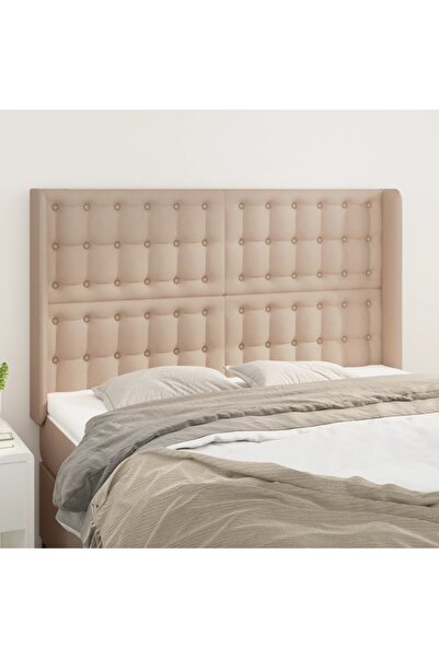 Concept Tăblie pat cu aripioare cappuccino 147x16x118/128 cm piele