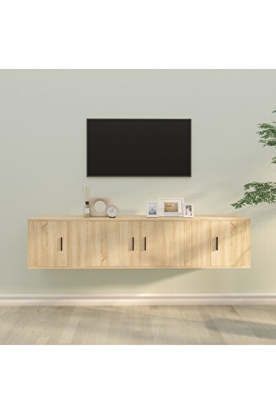 Concept Set dulap TV, 3 piese, stejar sonoma, lemn prelucrat