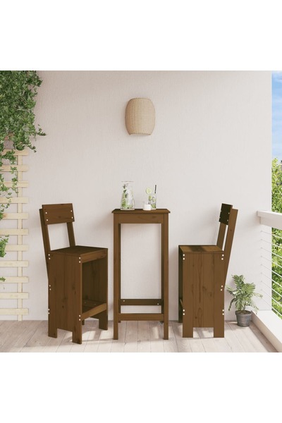 Concept Taburete bar 2 buc. maro miere 40x48,5x115,5 cm lemn masiv pin