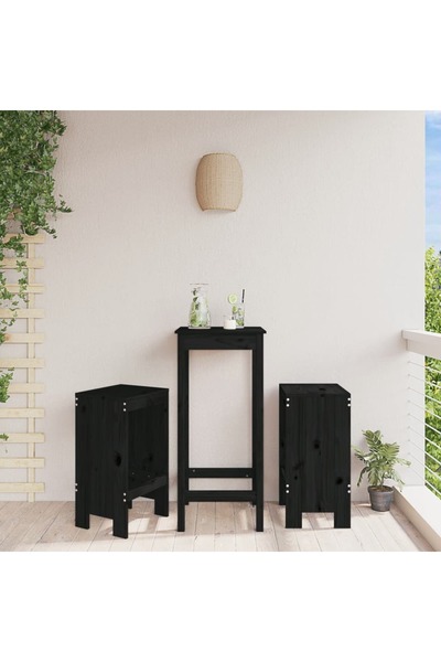 Concept Taburete de bar, 2 buc., negru, 40x36x75 cm, lemn masiv de pin