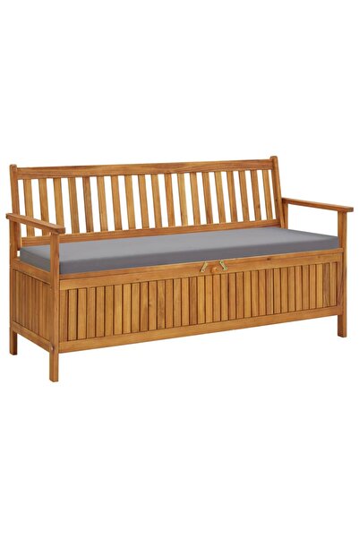 Concept Bancă depozitare de grădină cu pernă, 148 cm, lemn de acacia