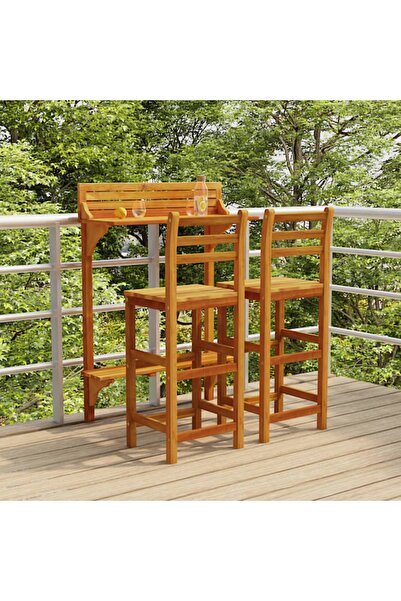 Concept Set mobilier de bar de grădină, 3 piese, lemn masiv de acacia