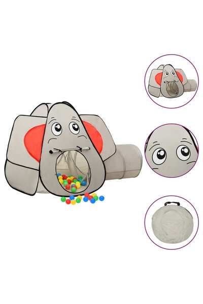 Concept Cort de joacă elefant pentru copii, gri, 174x86x101 cm