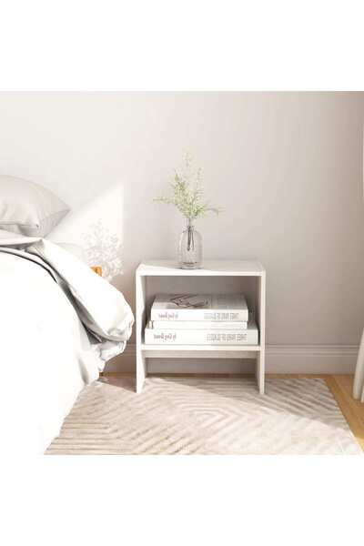 Concept Noptiere, alb, 2 buc., 40x30,5x40 cm, lemn masiv de pin