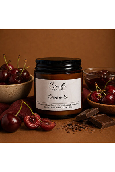 Candle Corner Cireșe dulci – Lumânare parfumată din ceară de soia