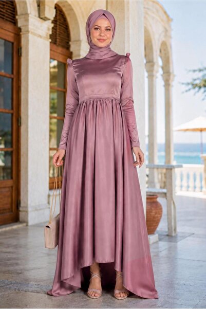 TRENDTESETTÜR KADIN PEMBE (GÜL) FIRFIR DETAYLI ABİYE ELBİSE 9750