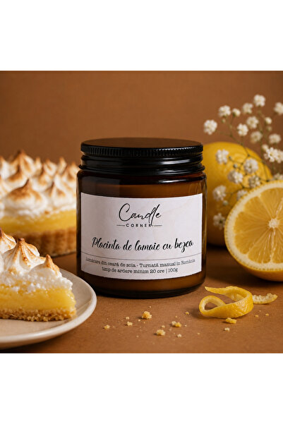 Candle Corner Lumânare parfumată din ceară de soia 100g, recipient din sticlă...