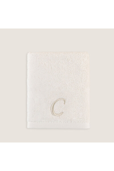 Chakra 50x90 Cm Ecru Solid Embroidered Face Towel