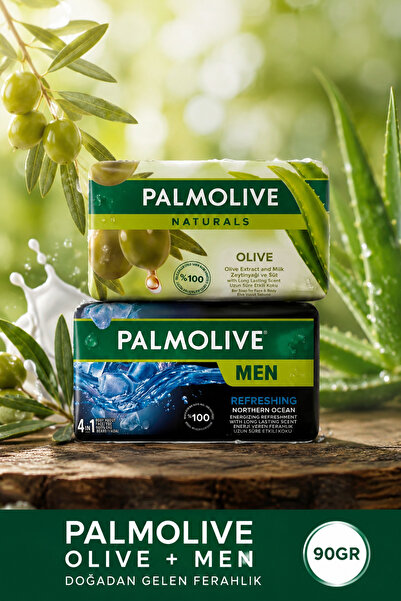 Palmolive POLMOLİVE NATURALS OLİVE + MEN REFRESHİNG EL VE VÜÇUT SABUNU 90GR (...