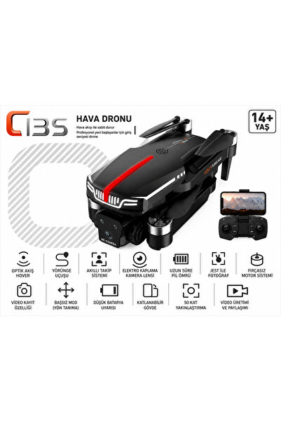 ATLT ATLANTİS C13S Wİ-Fİ CAM DRONE 4K HD KAMERA LED IŞIKLI FIRÇASIZ MOTORLU D...