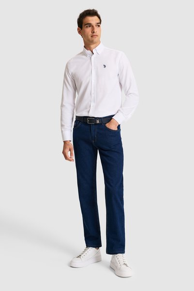U.S. Polo Assn. Erkek Beyaz Uzun Kollu Basic Gömlek 50324708-VR013