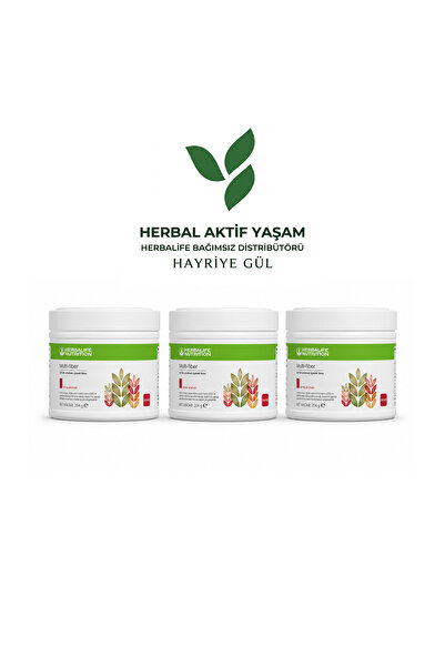 Herbalife Multi-Fiber 3'Lü Set Elma Aromalı Lifli İçecek Tozu (204 g)