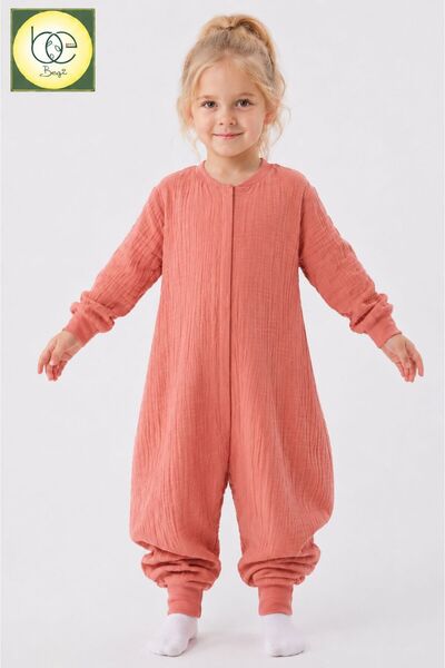 BEGİ Muslin Fabric Long Sleeve Children's Sleeping Bag 1.0 Tog 100% Cotton