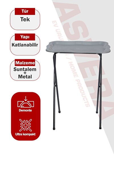 ASVERA Zenith Pratik Katlanabilir Kamp Sehpası - Metal Gövdeli Portatif Balko...
