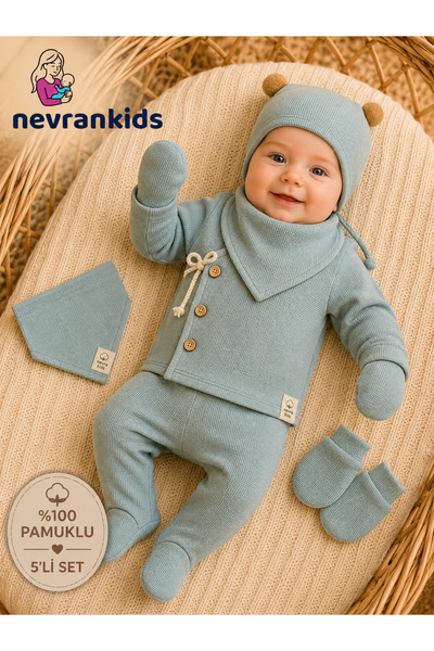 nevrankids Waffle Ip Bağlama’lı Kokonat Düğme 5'li Hastane Çıkışı
