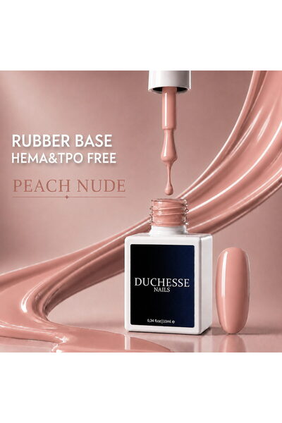 Duchesse Nails Bază de cauciuc FĂRĂ HEMA și TPO, Nuanță Peach Nude, 10 ml