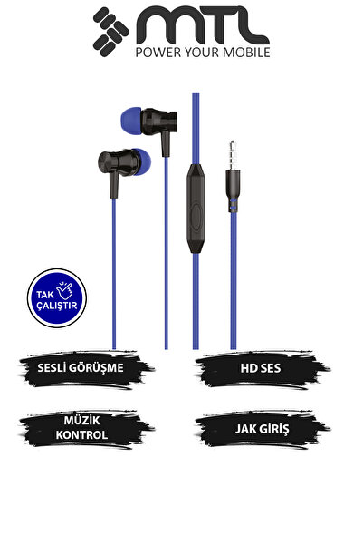 3.5 MM Jack Girişli Stereo Kulak İçi Silikonlu Kablolu Kulaklık Ses Performansı ve Konfor MT270