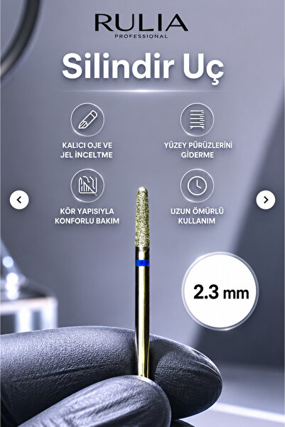 Rulia Professional Rulia 2.3 mm Silindir Freze Ucu – Profesyonel Kalıcı Oje v...