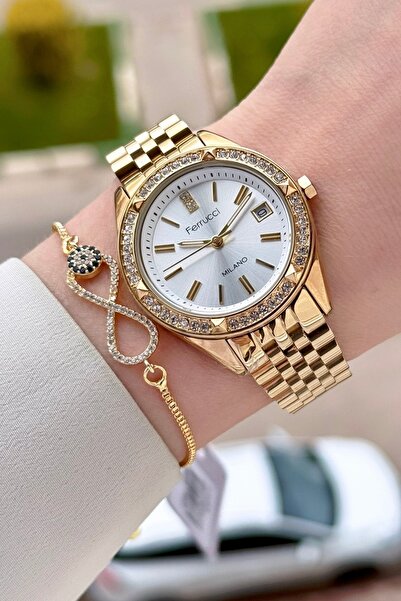 Ferrucci Gold Color 34 mm Women's Wristwatch