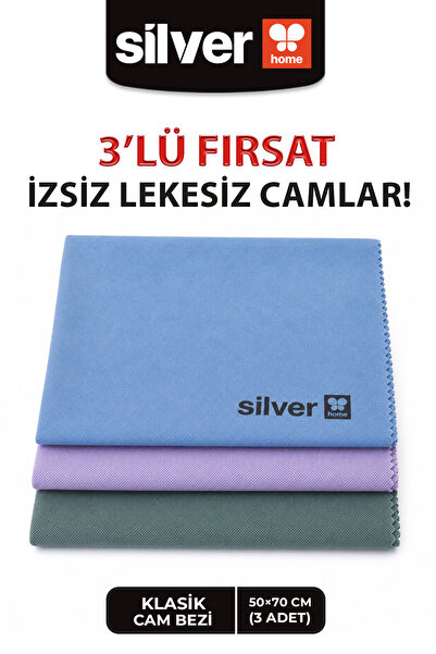 SİLVER HOME 3-dijelna klasična krpa za čišćenje stakla od mikrovlakana - 50x7...