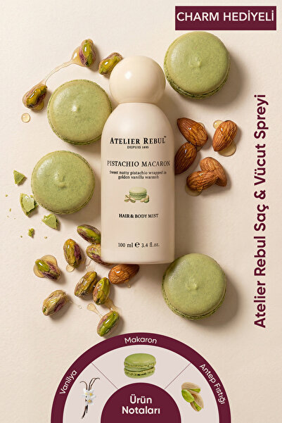 Atelier Rebul Pistachio Macaron Antep Fıstığı ve Marshmellow Saç & Vücut Spre...