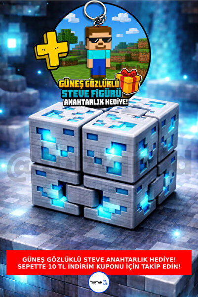 Toptan3D Minecraft Tarzı Stres Küpü, Elmas Blok Stres Küpü, infinity cube + G...
