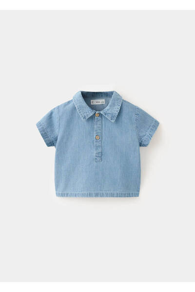 MANGO Baby %100 pamuklu denim gömlek
