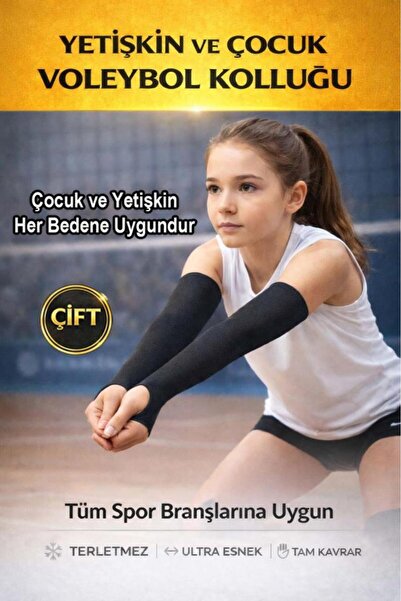 Liggo Çift Voleybol Kolluğu Parmaklı Likralı Ellik Sporcu Kolluğu