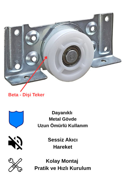 Raymek Skm80 Teker Sürgülü Dolap Kapağı Tekeri 1 Adet Gardrop Ray Mekanizması