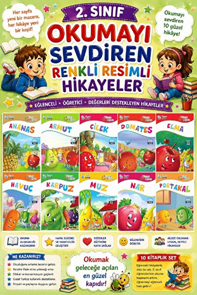 Üçgen Yayıncılık 2. Sınıf Okumayı Sevdiren Renkli Resimli Hikayeler 18- 10 Kitap