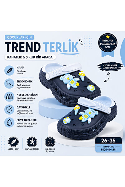 aag tekstil Çocuk Terlik Emojili Havuz Ve Plaj Terliği Kalın Taban 26 - 35 Nu...