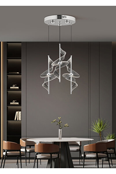 Apliqa LORETTA KROM 3LÜ 36 WATT YUVARLAK LED AVİZE