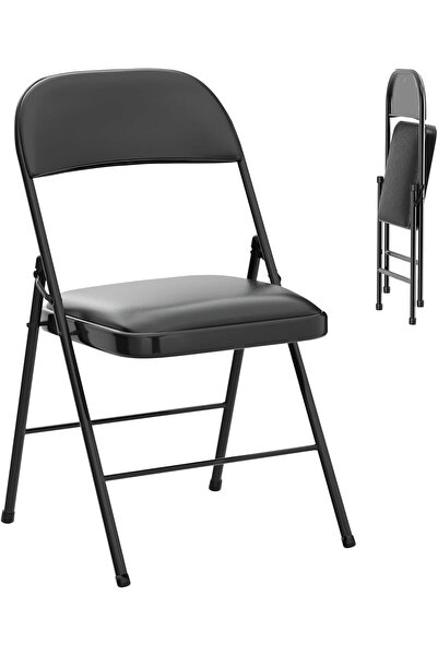 Cady One Folding Chair with Durable Rust-Resistant Metal Frame and Padded Sea...