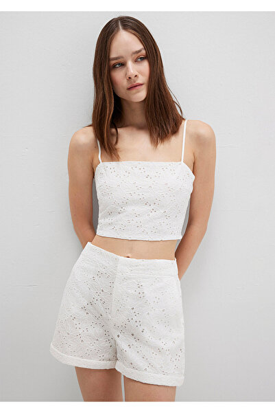 Mavi Fisto İşlemeli Crop Top 1211176-70057