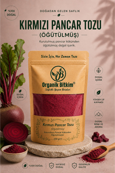 OB Organik Bitkim Kırmızı Pancar Tozu (ÖĞÜTÜLMÜŞ) 250 gr