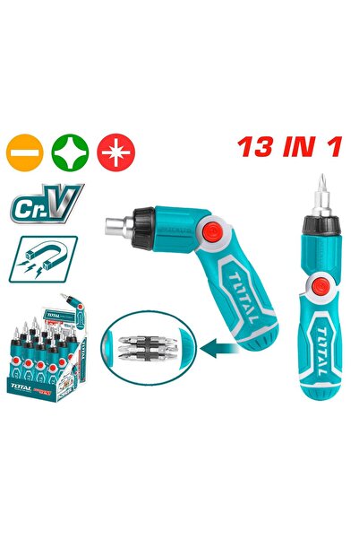 TOTAL 13'ü 1 arada cırcırlı tornavida seti -TACSD30136