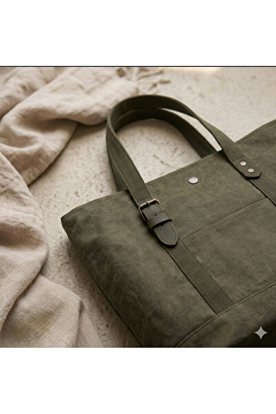 Old Cotton Waxed Canvas Shoulder Bag - Magnetic, Daily Use, Extra Pocket, Tot...