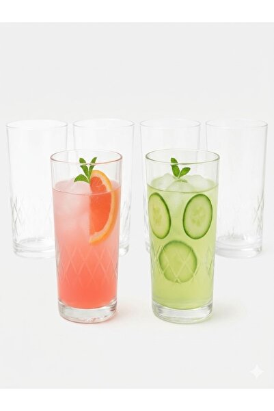 3Diamonds Drinking Glasses Set of 6, Lead-Free, Durable and Stylish for Water...