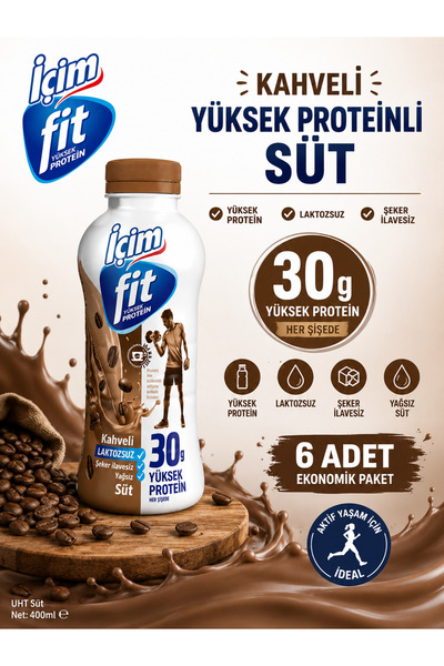 İçim İçim Fit Kahveli Protein Sütü 400 Ml X 6 Adet