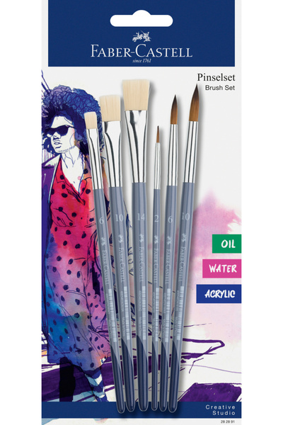 Faber Castell SET DE 6 PENSETE (3 ROTUNDE + 3 PLATE) CREATIVE STUDIO FABER-CA...