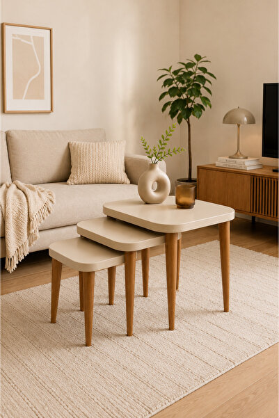 Endeco Design Zigon Sehpa Takımı 3lü MDF