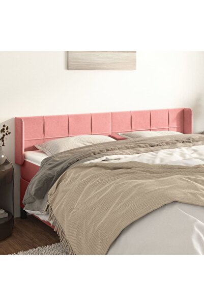 Concept Tăblie de pat cu aripioare roz 203x16x78/88 cm catifea