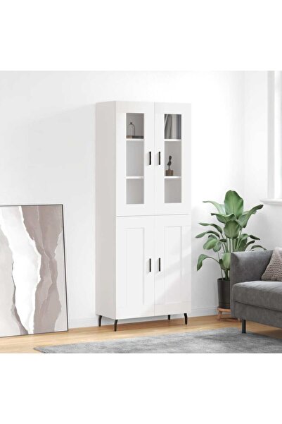 Concept Dulap înalt, alb, 69,5x34x180 cm, lemn compozit