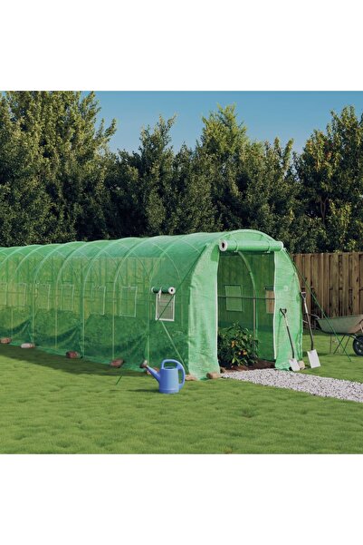 Concept Seră cu cadru din oțel, verde, 24 m², 12x2x2 m