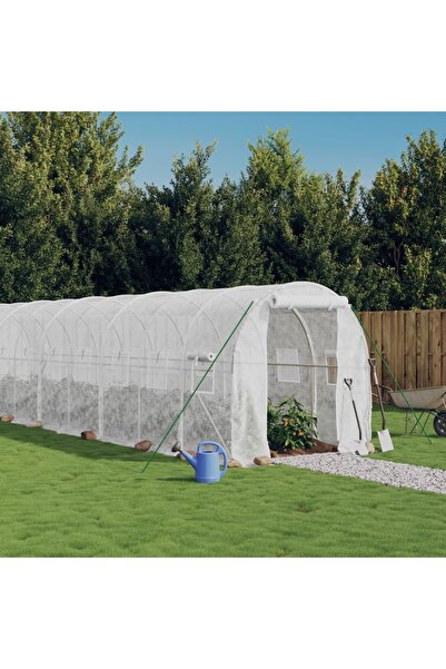 Concept Greenhouse with steel frame, white, 36 m², 18x2x2 m