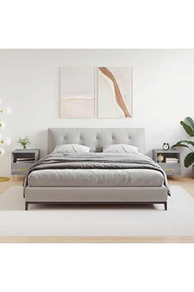 Concept Noptiere, 2 buc., gri sonoma, 40x35x47,5 cm, lemn compozit