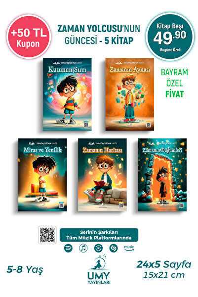 UMY Yayınları Zaman Yolcusu’nun Güncesi - Çocuk Kitabı Serisi - 5 Kitap