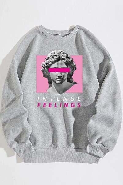 spearly Hanorac oversize unisex cu imprimeu Intense Feelings